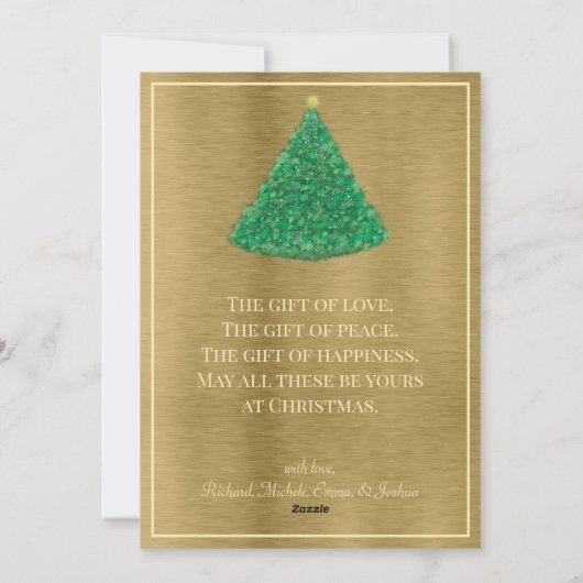 Tekenen kerstboom feestdagenkaart (Achterkant)