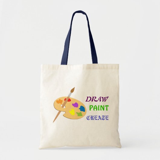 Tekenen kunsttas met kunstpalet van schilderkunst tote bag (Voorkant)