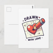 Tekenen met liefde briefkaart (Voorkant / Achterkant)