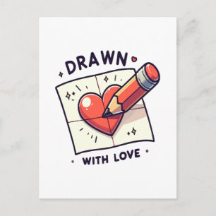 Tekenen met liefde briefkaart