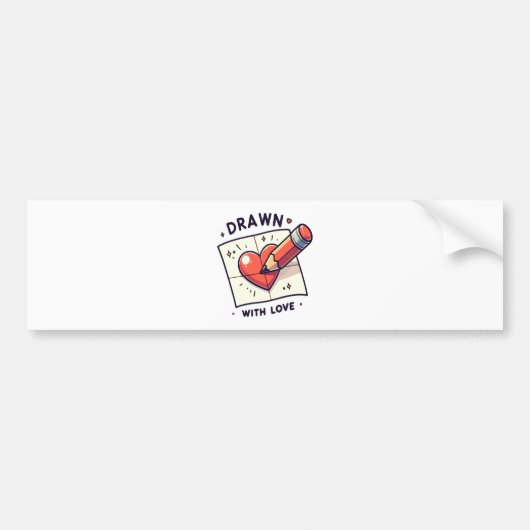 Tekenen met liefde bumpersticker (Voorkant)