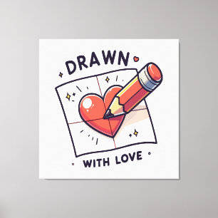 Tekenen met liefde canvas afdruk