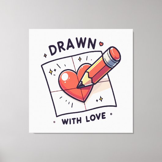 Tekenen met liefde canvas afdruk (Voorkant)