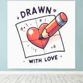 Tekenen met liefde canvas afdruk (Insitu (Houten vloer))