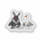 Tekenen met mot en gans sticker (Voorkant)