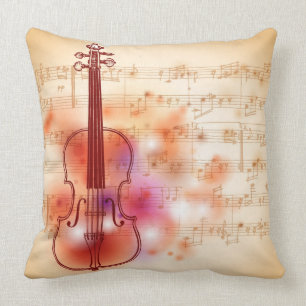 Tekenen op waterverf achtergrond van viool kussen