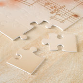 Tekenen op waterverf achtergrond van viool legpuzzel (Zijkant)