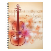 Tekenen op waterverf achtergrond van viool notitieboek (Voorkant)