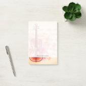 Tekenen op waterverf achtergrond van viool post-it® notes (Kantoor)