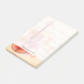 Tekenen op waterverf achtergrond van viool post-it® notes (Schuin)