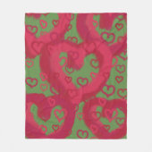 Tekenen roze harten op aangepaste kleur fleece deken (Voorkant)