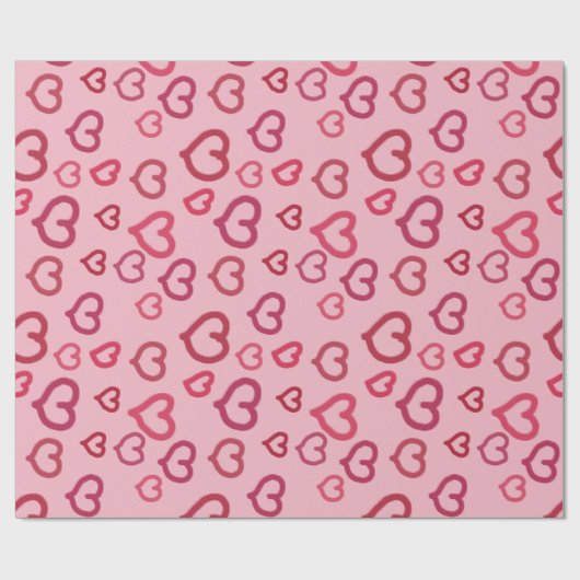 Tekenen roze Valentijnse  Hartpatroon op elke kleu Cadeaupapier (Vlak)