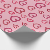 Tekenen roze Valentijnse  Hartpatroon op elke kleu Cadeaupapier (Hoek)
