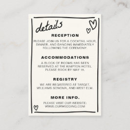 Tekenen samen bruiloft informatiekaartje