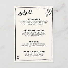 Tekenen samen bruiloft informatiekaartje