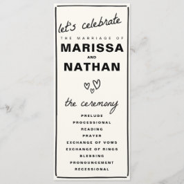 Tekenen samen bruiloft programmakaart