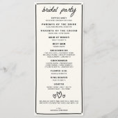 Tekenen samen bruiloft programmakaart (Achterkant)