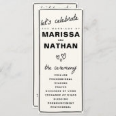 Tekenen samen bruiloft programmakaart (Voorkant / Achterkant)