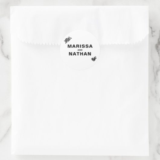 Tekenen samen bruiloft ronde sticker (Tas)