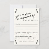 Tekenen samen bruiloft RSVP kaartje (Voorkant)