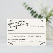 Tekenen samen bruiloft RSVP kaartje (Staand voorkant)