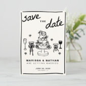 Tekenen samen bruiloft save the date (Staand voorkant)