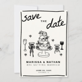 Tekenen samen bruiloft save the date