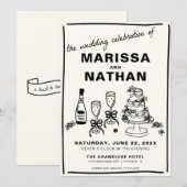 Tekenen samen bruiloft uitnodiging (Voorkant / Achterkant)