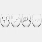 Tekenen samen bruiloft wijnglas zonder voet (Links)