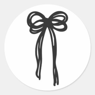 Tekenen samen lint bruiloft ronde sticker