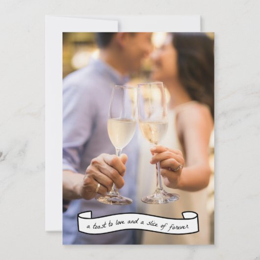 Tekenen samen met foto bruiloft uitnodiging (Achterkant)