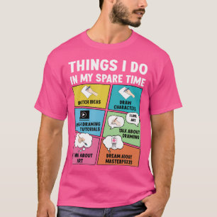 Tekenen Schetsen Art Lover Mannen Vrouwen Jongens T-shirt