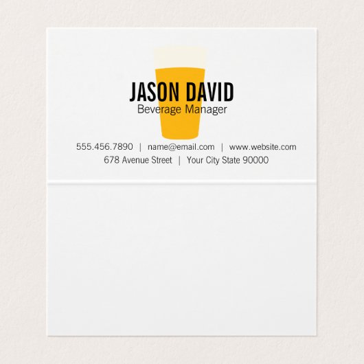 Tekenen van bier | Restaurant Visitekaartje (Binnenkant ongevouwen)