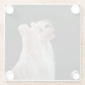 Tekenen van Chinese kruidhond Glazen Onderzetter (Achterkant)