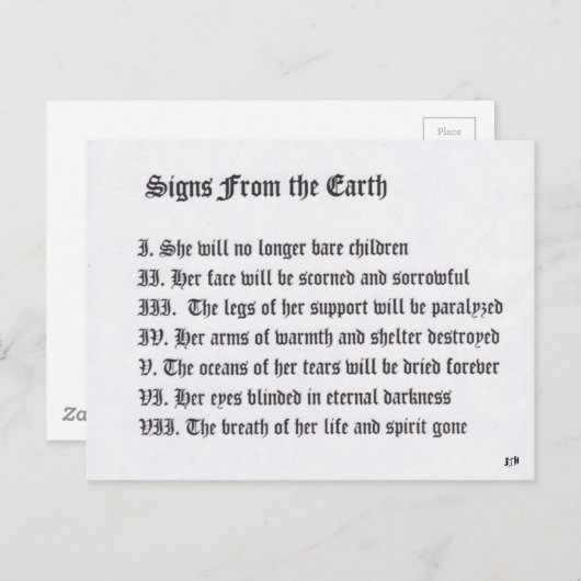 Tekenen van de aarde briefkaart (Voorkant / Achterkant)