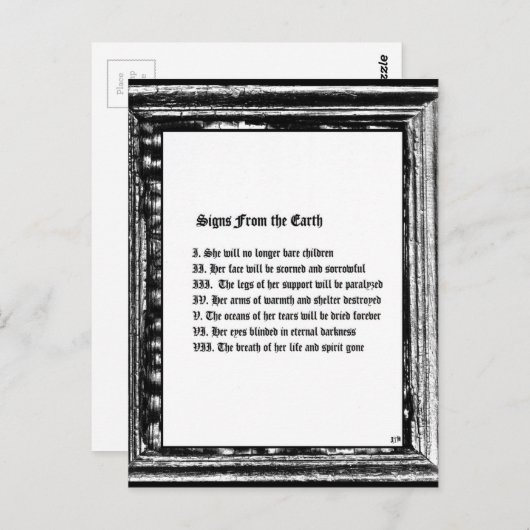 Tekenen van de aarde briefkaart (Voorkant / Achterkant)