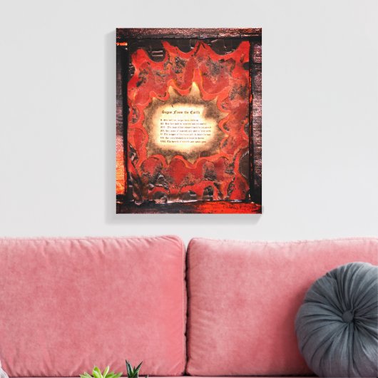 Tekenen van de aarde canvas afdruk (Insitu (Woonkamer))