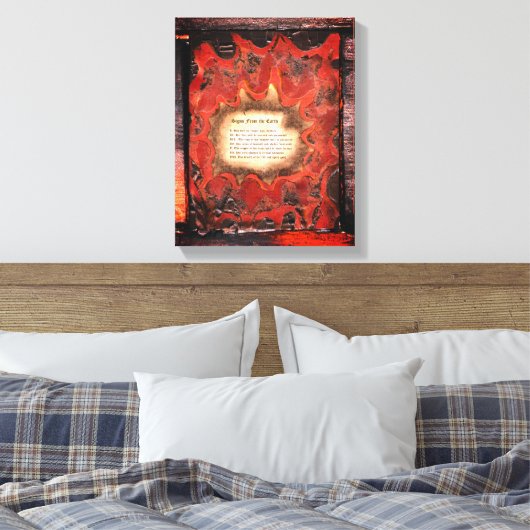 Tekenen van de aarde canvas afdruk (Insitu (Slaapkamer))