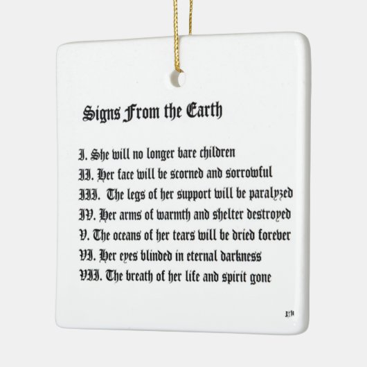 Tekenen van de aarde keramisch ornament (Links)