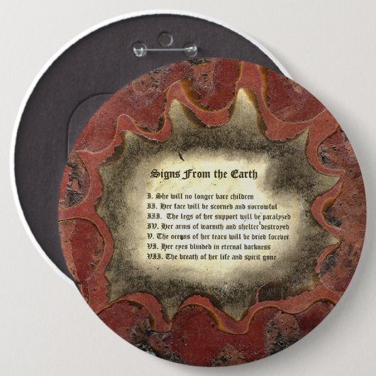 Tekenen van de aarde ronde button 6,0 cm (Voorkant /achterkant)