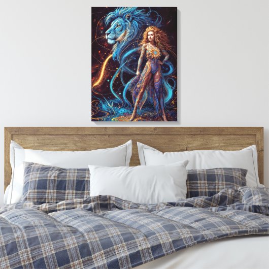 Tekenen van de dierenriem - Leo Canvas Afdruk (Insitu (Slaapkamer))