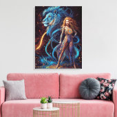 Tekenen van de dierenriem - Leo Canvas Afdruk (Insitu (Woonkamer))