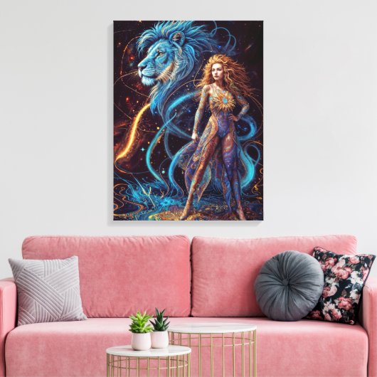 Tekenen van de dierenriem - Leo Canvas Afdruk (Insitu (Woonkamer))