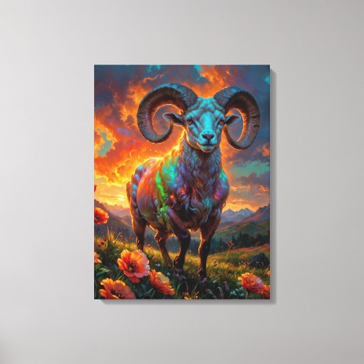 Tekenen van de dierenriem - Ram Canvas Afdruk (Voorkant)