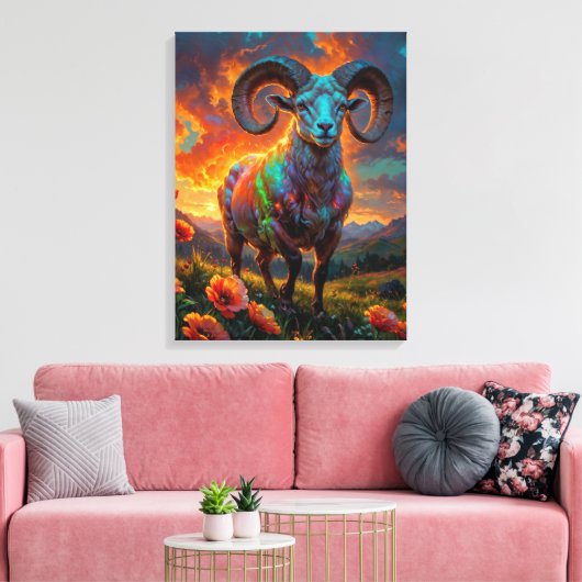 Tekenen van de dierenriem - Ram Canvas Afdruk (Insitu (Woonkamer))