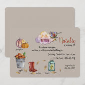 Tekenen van de herfst uitnodiging (Voorkant / Achterkant)