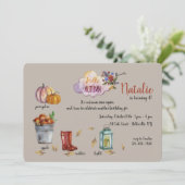 Tekenen van de herfst uitnodiging (Staand voorkant)