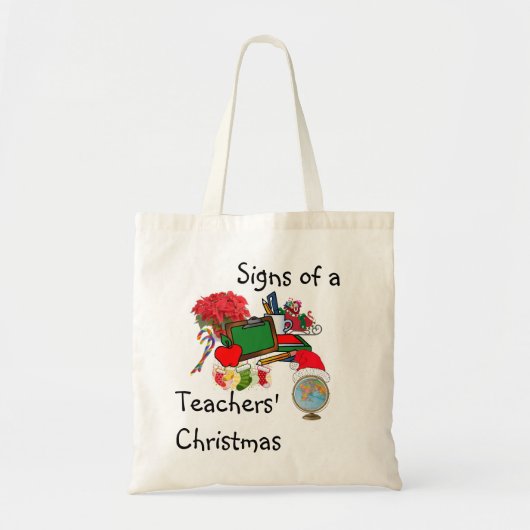 Tekenen van de kersttas van leraar tote bag (Voorkant)