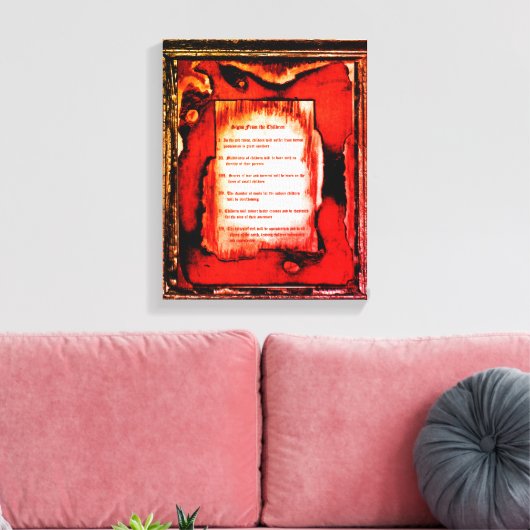 Tekenen van de kinderen canvas afdruk (Insitu (Woonkamer))