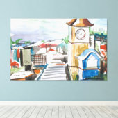 Tekenen van de muur van het stadsplein canvas afdruk (Insitu (Houten vloer))